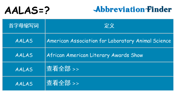 aalas 代表什么