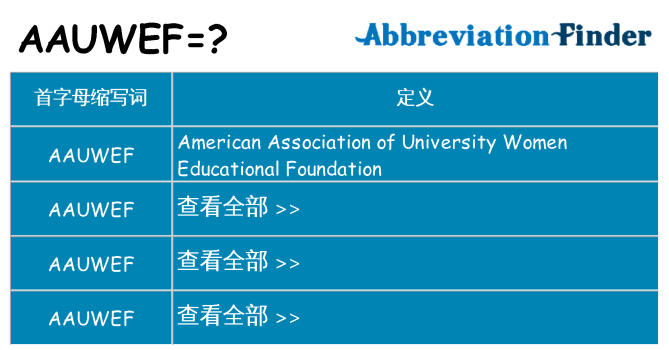 aauwef 代表什么