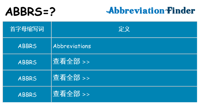 abbrs 代表什么