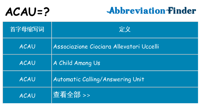 acau 代表什么