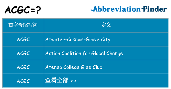 acgc 代表什么