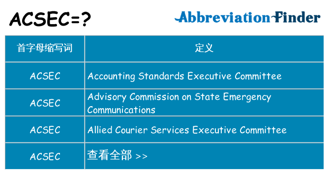 acsec 代表什么