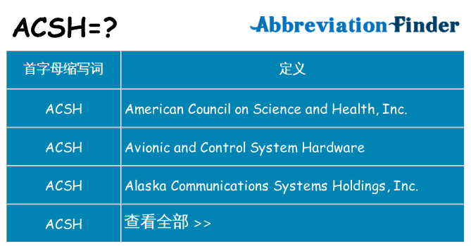 acsh 代表什么