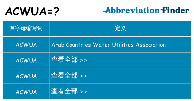 acwua 代表什么