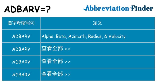 adbarv 代表什么