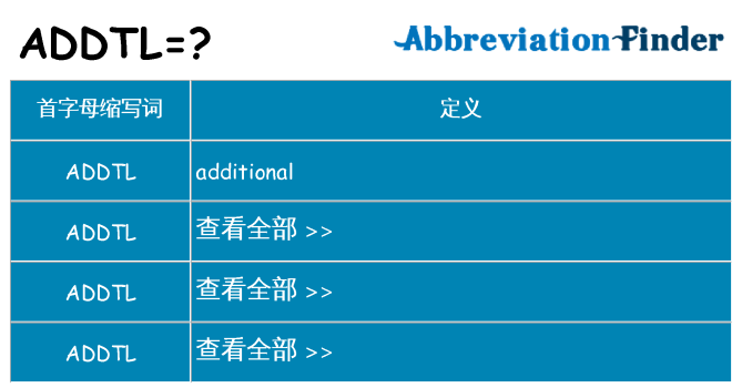 addtl 代表什么