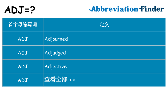 adj 代表什么