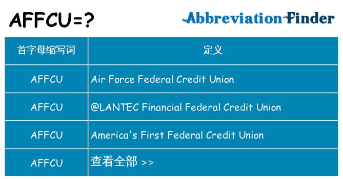 affcu 代表什么