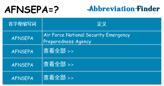 afnsepa 代表什么