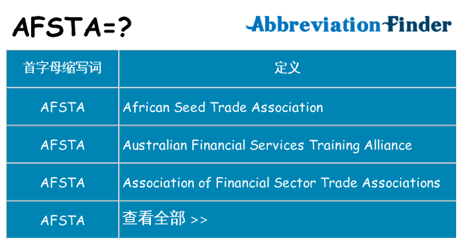 afsta 代表什么