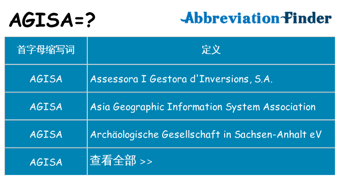 agisa 代表什么