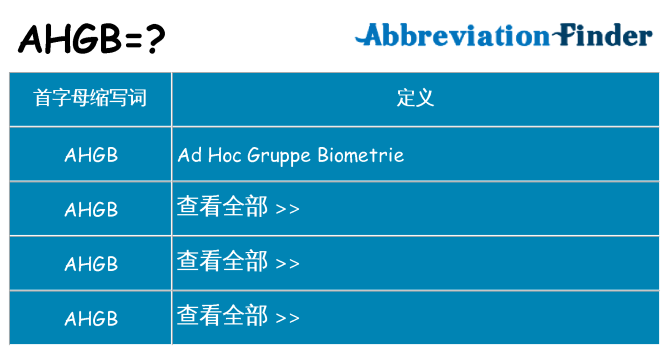 ahgb 代表什么