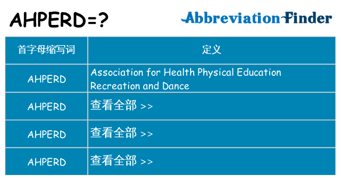 ahperd 代表什么