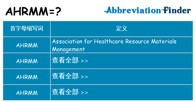 ahrmm 代表什么