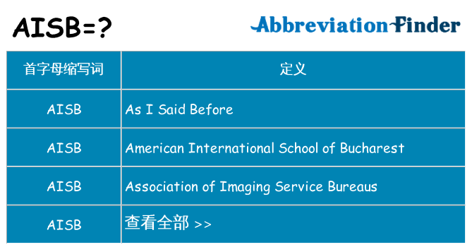 aisb 代表什么