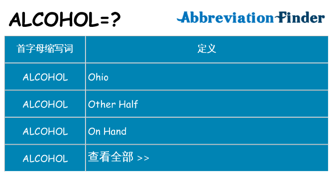 alcohol 代表什么