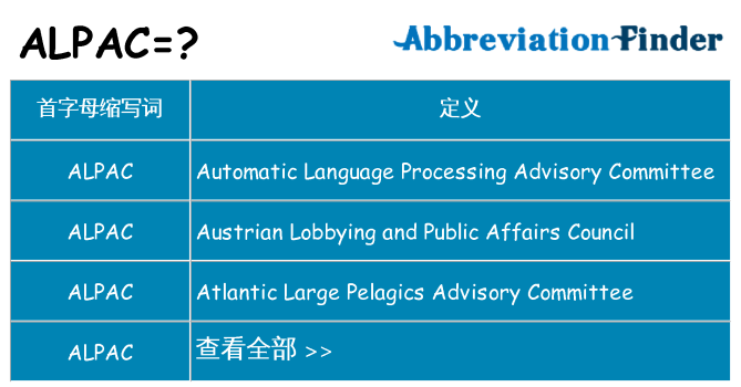 alpac 代表什么