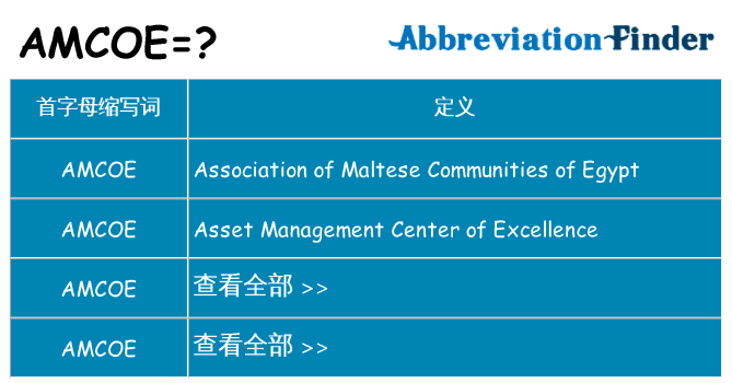 amcoe 代表什么