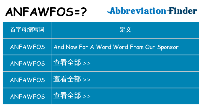 anfawfos 代表什么