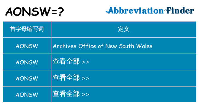 aonsw 代表什么