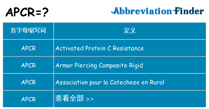 apcr 代表什么