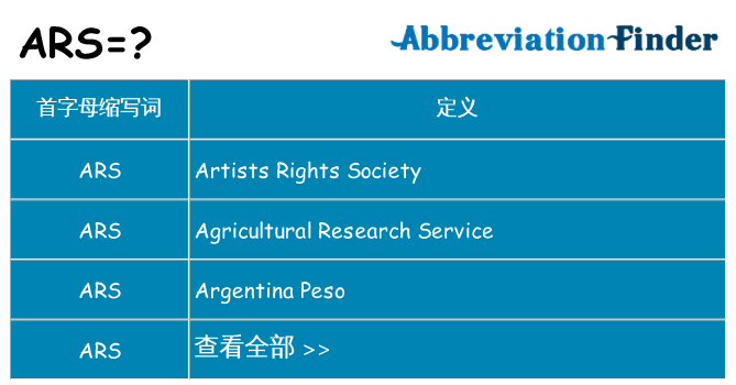 ars 代表什么