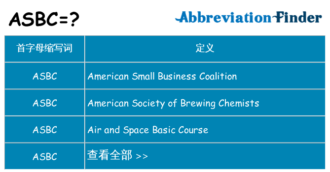 asbc 代表什么