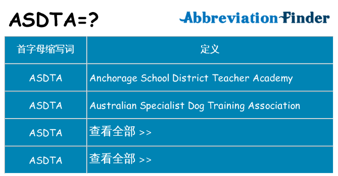 asdta 代表什么