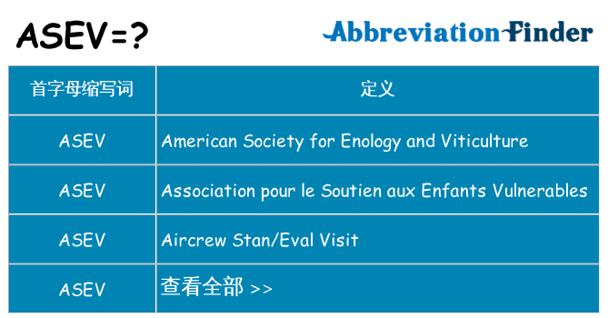 asev 代表什么