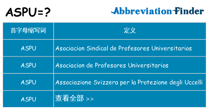 aspu 代表什么