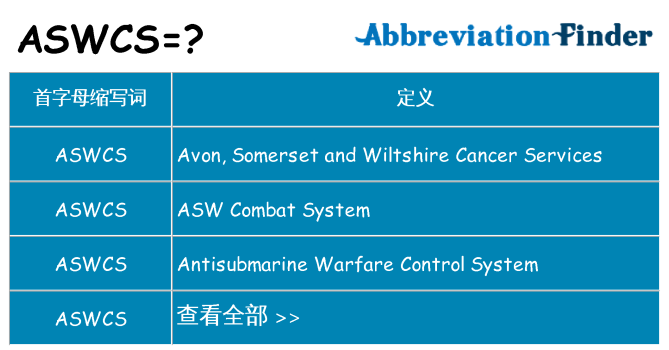 aswcs 代表什么