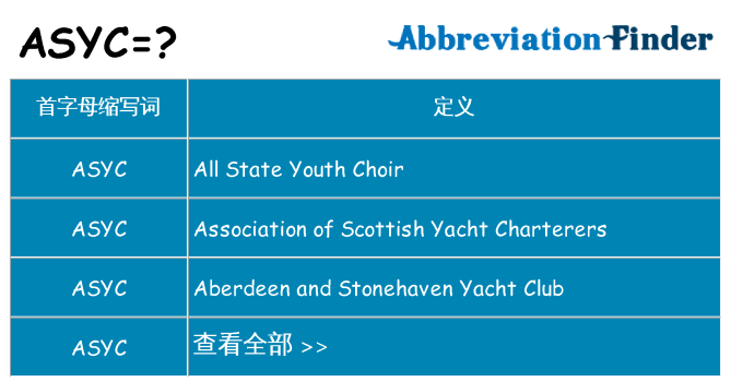 asyc 代表什么