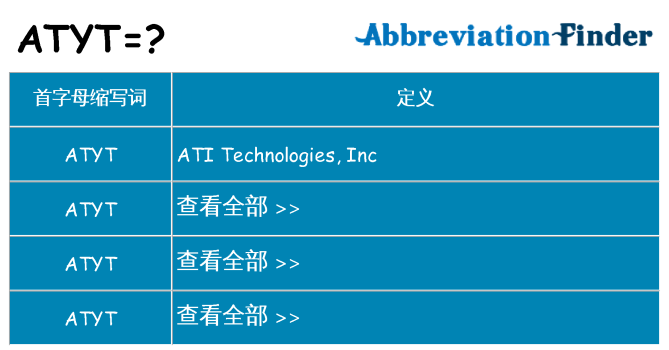 atyt 代表什么