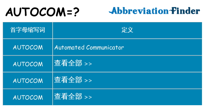 autocom 代表什么