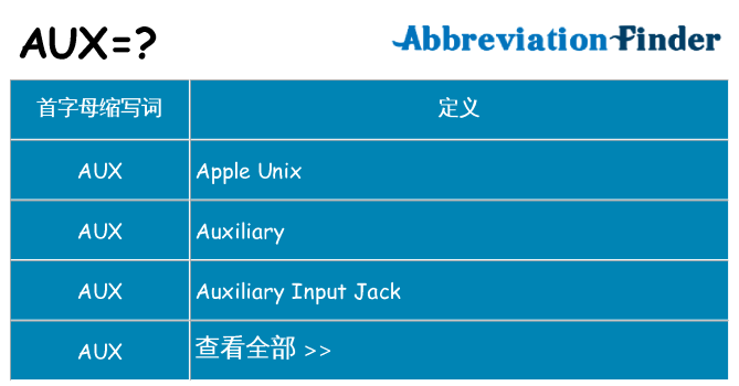 aux 代表什么