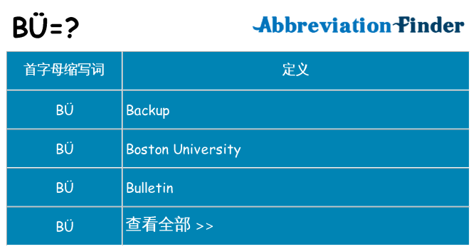 bu 代表什么