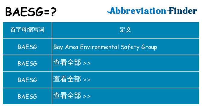 baesg 代表什么