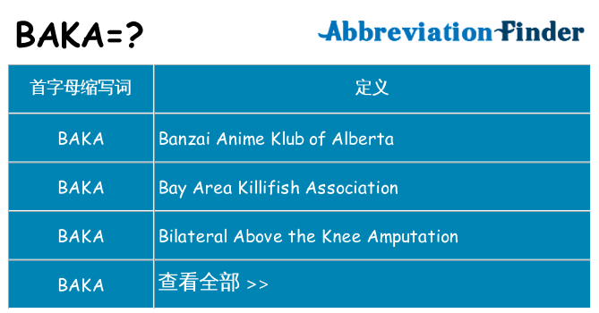 baka 代表什么