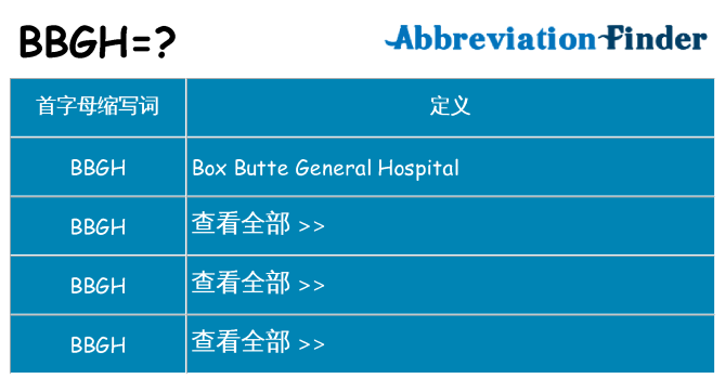 bbgh 代表什么