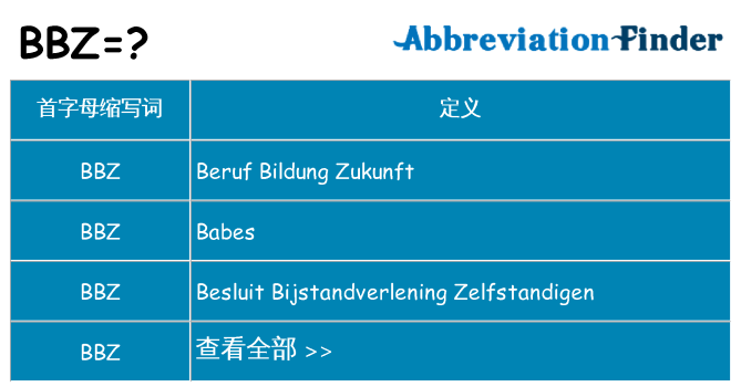 bbz 代表什么