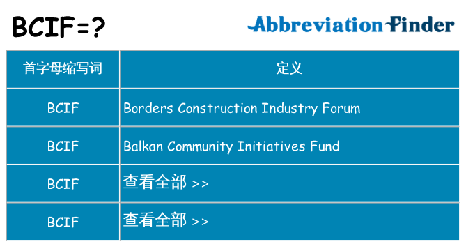 bcif 代表什么