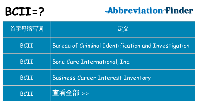 bcii 代表什么