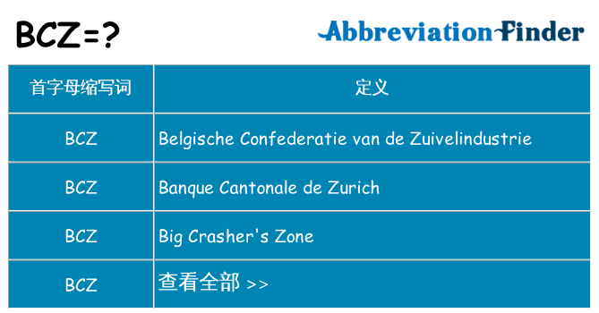 bcz 代表什么