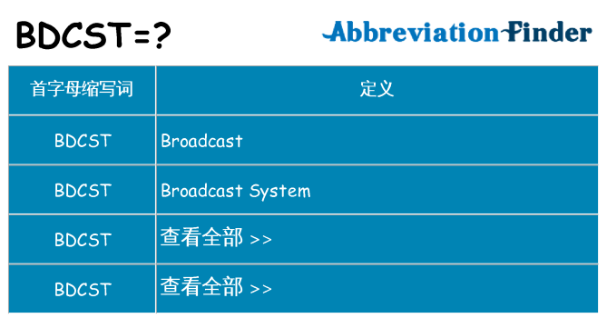 bdcst 代表什么