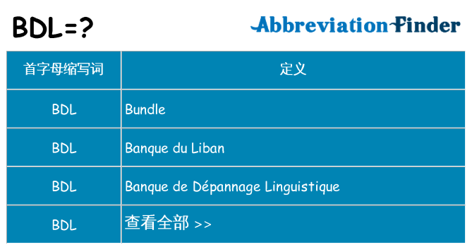 bdl 代表什么