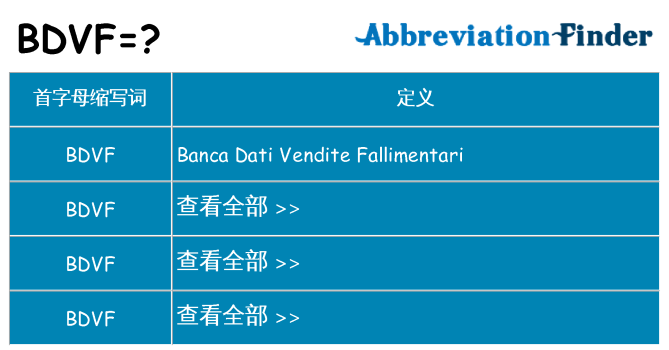 bdvf 代表什么