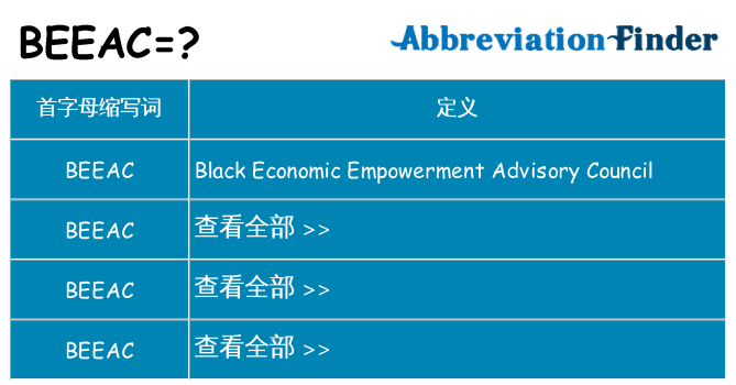 beeac 代表什么