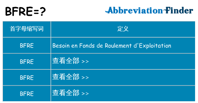 bfre 代表什么