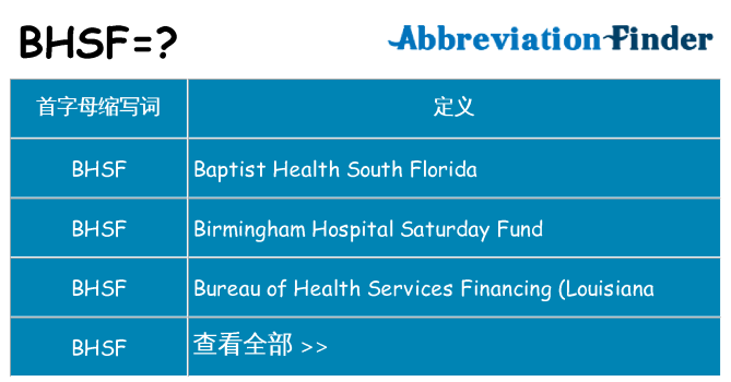 bhsf 代表什么