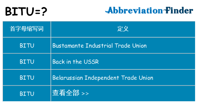 bitu 代表什么